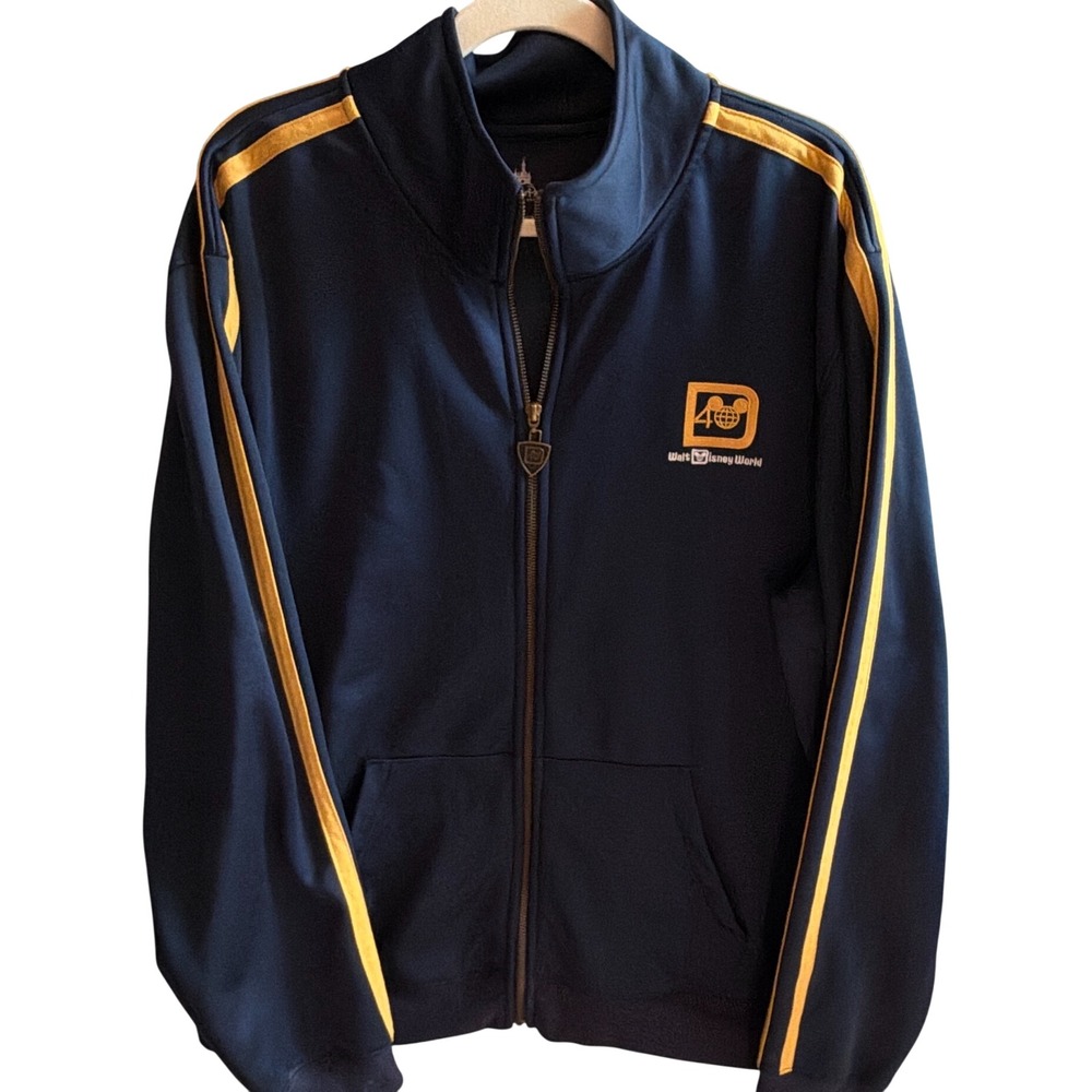 Disney Parks Walt Disney World 40th Anniversary Men XL Navy Track Jacket Travel